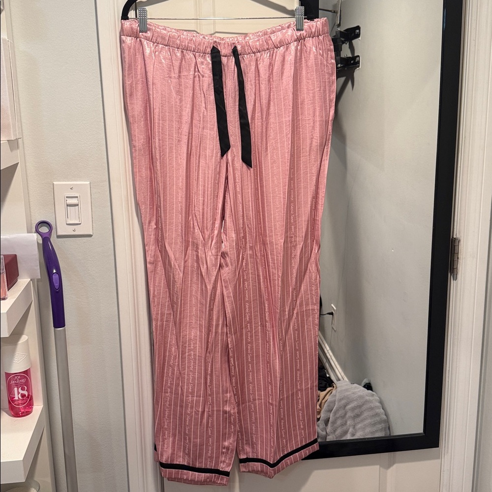Victoria's Secret Pink Striped Satin logo pajama set - Picture 3 of 5